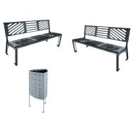 Pack bancs Kessen + poubelle Argo - Manutan Expert