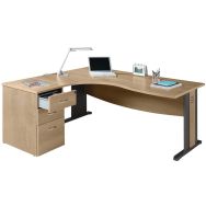 Pack bureau asymétrique Quatuor retour gauche caisson - Manutan Expert