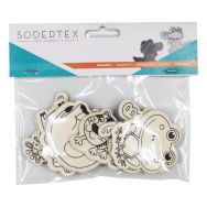 Pack d'aimants en bois à colorier - 9 pièces