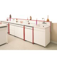 Paillasse de laboratoire modulaire - Verre émaillé - Avec dosseret - KITlab