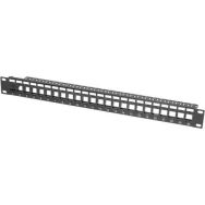Panneau 1U 24 ports UTP keystone avec support cables