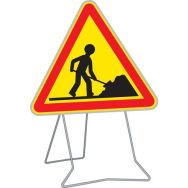 Panneau AK5 Travaux Hauteur 700mm classe 2 sur pied