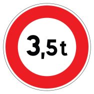 Panneau B13 CL2 450mm Limitation tonnage à 3,5 t