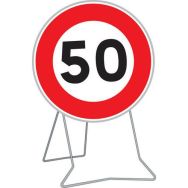 Panneau B14 50 Limitation vitesse 650mm classe 2 sur pied