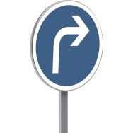 Panneau B21c1 direction obligatoire intersection droite - Taliaplast