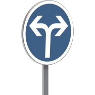 Panneau B21e obligatoire intersection droite gauche - Taliaplast