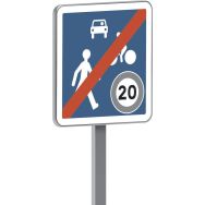 Panneau B53 Fin d'une zone rencontre CE - Taliaplast
