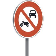 Panneau B7a interdit aux véhicules moteur sauf cyclomoteurs-Taliaplast