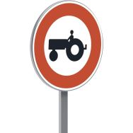 Panneau B9d accès interdit aux véhicules agricoles moteur - Taliaplast