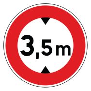 Panneau BK12 Interdit véhicule hauteur -3,5 m