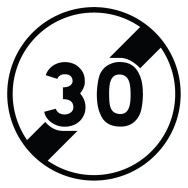 Panneau BK33 Fin de limitation de vitesse 30km