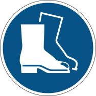 Panneau:Chaussures de sécurité obligatoires rigide 10 cm Ø