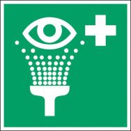 Panneau Equip. rinçage des yeux photoluminescent 20 x 20 cm