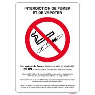 Panneau Interdiction de Fumer et Vapoter - Novap