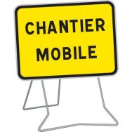 Panneau KC1 Chantier mobile 800x600mm classe 2 sur pied