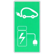 Panneau Recharge voiture électrique vert - Aluminium - Manutan Expert