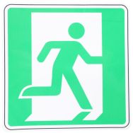 Panneau Sortie de secours droite Adhésif 120x120 mm