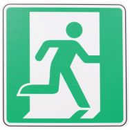 Panneau Sortie de secours droite PVC 120x120 mm
