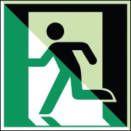 Panneau Sortie secours gauche photolumi. rigide 150 x 150 mm