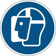 Panneau:Visière de protection obligatoire 200 mm
