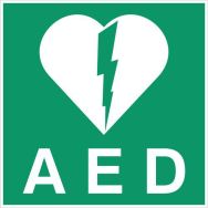 Panneau d'évacuation-secours - ''AED'' - Adhésif