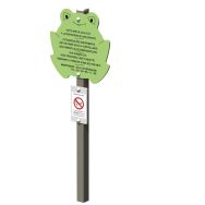 Panneau d'information grenouille sur poteau alu