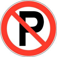 Panneau d'interdiction Msg:Parking int Dia:20 cm