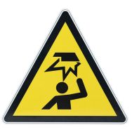 Panneau danger - Obstacle en hauteur - Aluminium - 200 mm