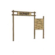 Panneau de départ et information