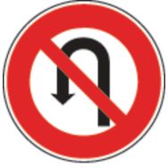 Panneau de signalisation - B2c - Interdiction de faire demi-tour à gauche