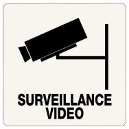 Panneau de signalisation - Surveillance vidéo - Adhésif 10x10 cm