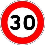 Panneau de signalisation B14_30 Limitation de vitesse 30 km/h -Kelias