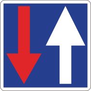 Panneau de signalisation d'indication - C18 - Priorité par rapport à la circulation venant en sens inverse