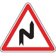 Panneau de signalisation de danger - A1c - Succession de virages dont le 1er est à droite