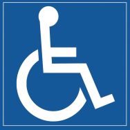 Panneau de signalisation personne à mobilité réduite PVC 350 x 350 mm