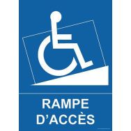 Panneau handicapé rampe d'accès PVC 300 x 420 mm
