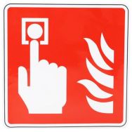 Panneau incendie -Point d'alarme incendie -Adhésif-200x200mm