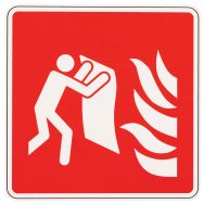 Panneau incendie - Couverture anti-feu- Aluminium- 200x200mm