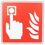 Panneau incendie - Point d'alarme incendie - PVC - 200x200mm