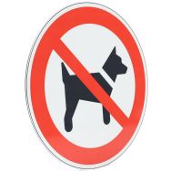 Panneau interdiction- Interdit aux chiens- Aluminium - 350mm