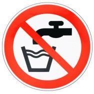 Panneau interdiction - Eau non potable - Adhésif - 200 mm