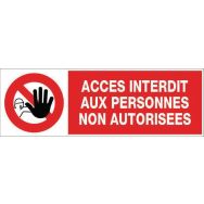 Panneau interdiction rectangle interdit pers. non autor.- Rigide 480 m