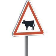Panneau permanent A15a1 passage d'animaux domestiques - Taliaplast
