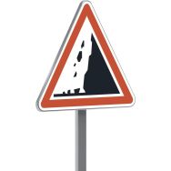 Panneau permanent A19 risque chute ou présence de pierres - Taliaplast
