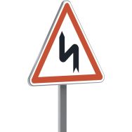 Panneau permanent A1d succession de virages 1er à gauche - Taliaplast