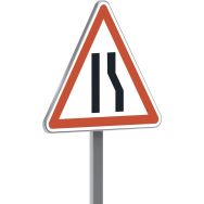 Panneau permanent A3a chaussée rétrécie par la droite - Taliaplast