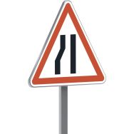 Panneau permanent A3b chaussée rétrécie par la gauche - Taliaplast