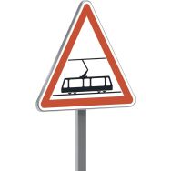 Panneau permanent A9 traversée de voies de tramways - Taliaplast
