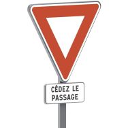 Panneau permanent AB3a avec M9c cédez le passage - Taliaplast
