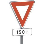 Panneau permanent AB3b cédez le passage à 150 m - Taliaplast